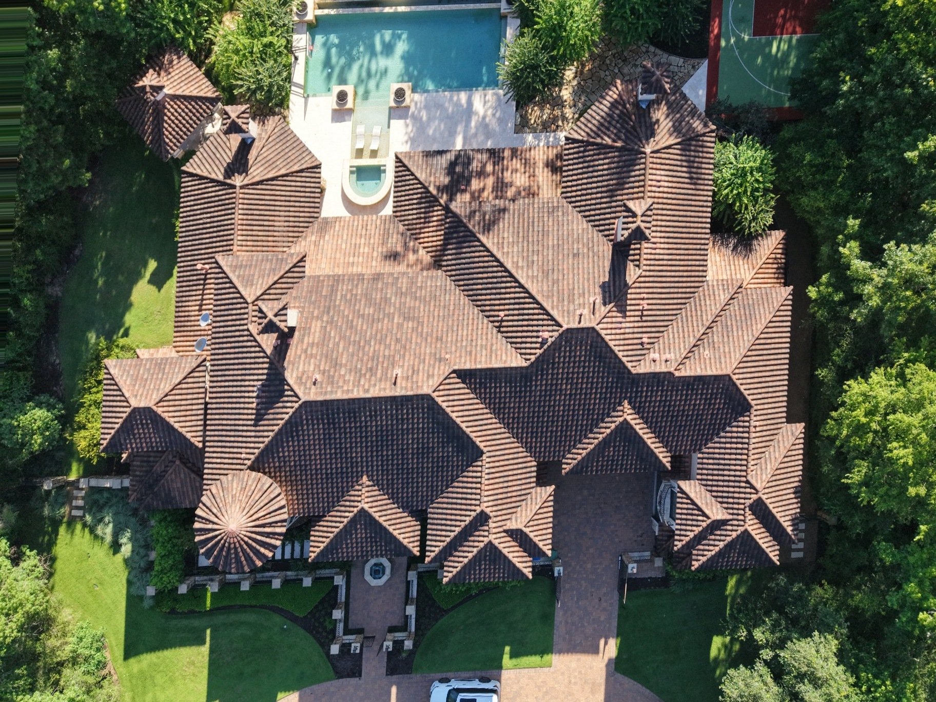 Before Tile Roof · Soft Wash