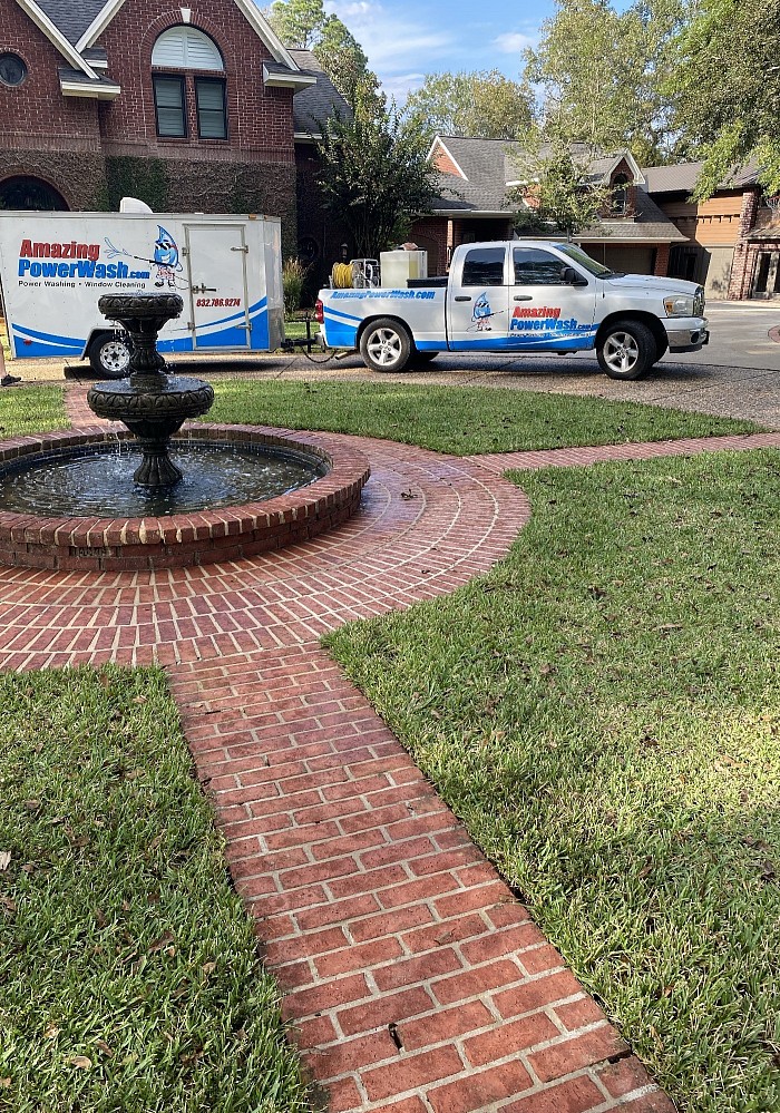 Brick Fountain Cleaning The Woodlands
